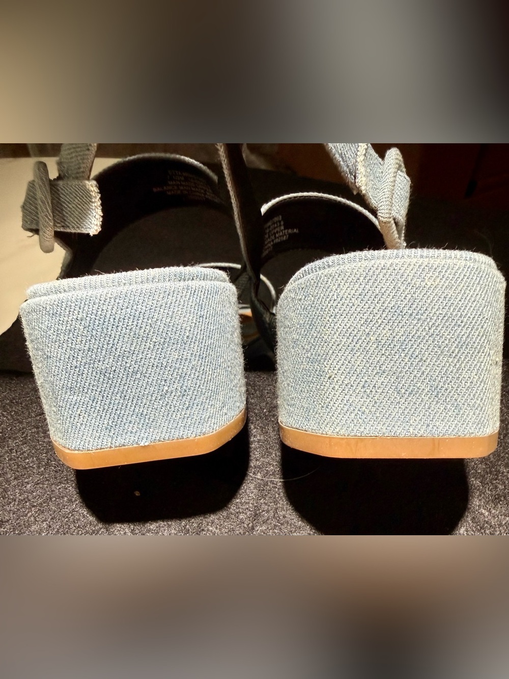 🥳🥳 📦 Comfortview Etta Sandals, 2” Heel, Light Blue Linen-look, Size 7 1/2 - Picture 11 of 11